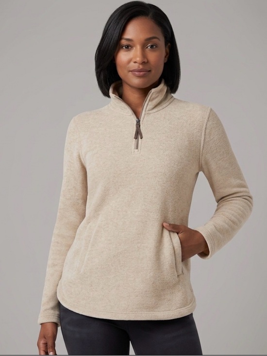 32 Degrees Tops - 32 Degrees Light Beige Fleece Pullover Women’s xsmall
